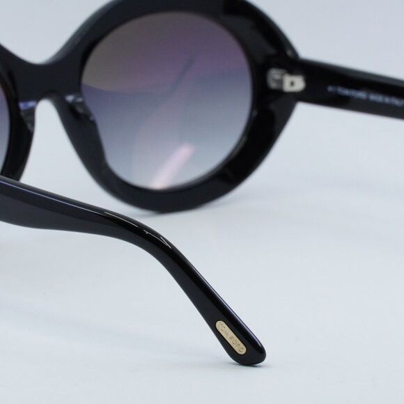 💯 NEW TOM FORD LIYA 02 FT0918 01B BLACK/GREY SUNGLASSES - Picture 5 of 11